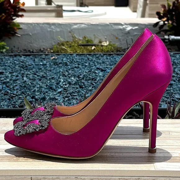 Manolo Blahnik Hangisi Women's Shoes Heels Brand New - Picture 2 of 14